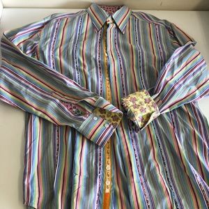 Robert Graham Button Up Long Sleeve Shirt Size L